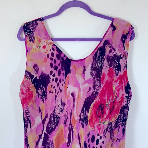 JMB Collection Summer Boho Flowy Plus Size 2X Sleeveless Lined Floral Maxi Dress - Picture 6 of 10